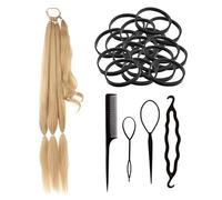 1 Pièce En Queue De Cheval Dorée, Avec Des Anneaux De Cheveux De 100 Pièces Et Une Épingle À Cheveux 4 Pièces, Des Outils De Fabrication De Coiffures, Des Perruques Élées Et Personnalisées.