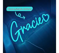 1 pièce Enseigne au néon acrylique personnalisable - Lumière LED à luminosité réglable alimentée par USB pour fête, installation facile, idéale pour anniversaire, chambre, Noël, Thanksgiving, Nouvel A