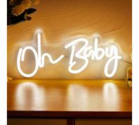 1 pièce Enseigne au néon rétroéclairée LED "Oh Baby" alimentée par USB 5V. C'est une décoration idéale pour la chambre, le salon, le bureau ou le mur d'un magasin. bleu,Rose rouge,Lumière blanchePMMA