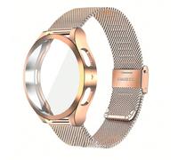 1 pièce Ensemble de bracelet en maille d'acier inoxydable + boîtier de montre, compatible avec Samsung Galaxy Watch 4 40mm/44mm, Galaxy Watch 5 40mm/44mm, Galaxy 6/7 40mm/44mm, accessoires de montre c