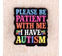 1 pièce Épinglette de sensibilisation à l'autisme, citation arc-en-ciel "SOYEZ PATIENT AVEC MOI", cadeau pour enseignant en éducation spécialisée/broche de neurodivers ité/outil de conseil/soulagement