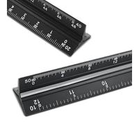 1 pièce Équerre architecturale Règle, règle de 30 cm de long, noire Équerre avec poignée, pour architectes, système de mesure britannique (1:10、1:20、1:30、1:40、1:50、1:60)