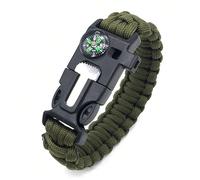 1 pièce Équipement d'escalade de montagne d'évasion extérieure 4-en-1 avec corde de parachute à 7 âmes, sifflet, boussole de survie et bracelet tressé (sans pierre à briquet), équipement de camping Ta