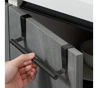 1 Pièce Étagère À Serviettes Extensible En Acier Inoxydable Sans Perçage, Cintre À Linge Pour Porte D'armoire De Cuisine Taille Unique,grand,Petit + GrandAcier inoxydable