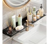 1 pièce Étagère de rangement pour lavabo, organisateur de maquillage pour plan de travail, organisateur de salle de bain et de cuisine, accessoires de salle de bain sans perçage requis, outils de sall