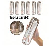 1 pièce Étui à brosse à dents transparent lettres A-Z couleur or rose, gardez votre brosse à dents propre et prête à l'emploi ! Support de brosse à dents de voyage, couvercle de gobelet de brosse à de