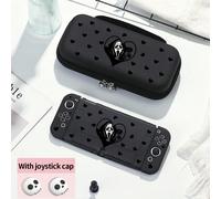 1 pièce Étui de protection à motif tête de mort et cœur noir, compatible avec Nintendo Switch NS/Switch OLED/Lite, housse de protection/sac de rangement pour accessoires de console de jeu, voyage port