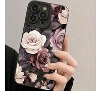 1 pièce Étui de protection anti-chute en TPU avec motif fleur de rose compatible avec 17 Air, 17 Pro Max, 16 Pro Max, 16 Pro, 16, 15 Pro Max, 14 Pro Max / Galaxy S25 Ultra, SAM A55 / Honor X6A, X7B, X