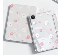 1 pièce Étui de protection arrière en acrylique transparent cristallin à double face avec motif de fleur de marguerite mignon, résistant aux chocs, compatible avec iPad 7e, 8e et 10e génération (10,2