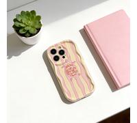 1 pièce Étui de protection d'écran de téléphone en forme de vague de tortue rayée rose compatible avec Apple 7/8/X/XR/XSMAX/11/12/13/14/15/16/17 Pro Max, A14/A15/A16/A17/A04/A05/A06/A07/A54/A55/A56/A5