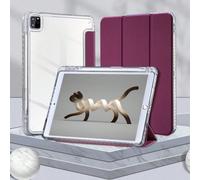 1 pièce Étui de protection en acrylique transparent de couleur prune, matériau résistant aux chocs, compatible avec iPad A16 11e/10e génération, Air 11/13, M3 2025, Mini 7 A17, Pro 2024, Air 11/13, M2