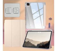 1 pièce Étui de protection en acrylique transparent rose à trois volets avec protecteurs d'objectif compatible avec iPad A16 11e/10e génération, Air 11/13, M3 2025, Mini 7 A17, Pro 2024, Air 11/13, M2