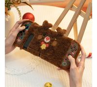 1 pièce Étui de protection en peluche mignon en forme de cerf compatible avec Switch ChangerCartoonPC