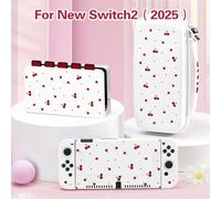 1 pièce Étui de protection imprimé à pois mignons de cerise, compatible avec la nouvelle Switch 2 (2025), pour Switch NS/Switch OLED/Lite, convient aux accessoires de console de jeu Switch 2, pack fam