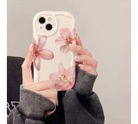 1 pièce Étui de protection pour téléphone avec impression de fleurs de cerisier créative et ondulée, résistant aux chocs. Compatible avec Samsung A14/A15/A16/A17/A04/A05/A06/A07/A54/A55/A56/A57/A34/A3