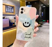 1 pièce Étui de protection pour téléphone en grès à bord droit avec visage souriant, compatible avec Apple///Redmi/VIVO/OPPO//, étanche, antichoc, anti-chute et résistant aux rayures 7/8,7p/8p,iPhoneX