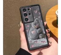1 pièce Étui de protection pour téléphone en silicone antichoc avec motif d'ours en peluche gris tenant un cœur. Bumper épais et doux pour Android Galaxy A55/A15/S21,S22,S23 FE,S24 Plus,25 Ultra, /, S