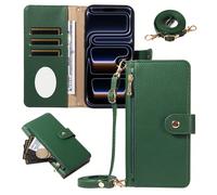 1 pièce Étui de protection pour téléphone portable avec fentes pour cartes, poche zippée compatible avec Apple 17 ProMax/16/15/14/13/12/11pro, A56, NOTE 14 PRO 5G, miroir de maquillage, version intern