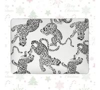 1 pièce Étui de protection transparent ultra-fin pour ordinateur portable avec imprimé léopard noir, anti-traces de doigts mat, protection anti-chute tout autour, nouveau design 2026 avec trous de ref