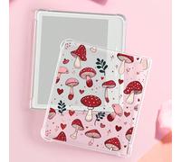 1 pièce Étui de protection transparente en TPU beau et à la mode contre les chutes,étui transparent avec motif de champignon rouge peint à la main, convient pour iPad, Galaxy Tab, Kindle, Kobo, Fire..