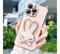 1 pièce Étui de support de téléphone pliable pour lapin à oreilles longues, de couleur unie, résistant aux chocs, léger et antidérapant, style minimaliste, compatible avec 17/6/7/8/X/XS/XR/11/12/13/14
