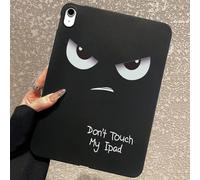 1 pièce Étui de tablette avec expression Tsundere en colère et slogan amusant "Ne touchez pas à ma", housse de protection de tablette noire mate anti-chute, accessoire de tablette personnalisé et orig