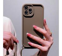1 pièce Étui de téléphone à bord arrondi avec protection de lentille à trou de précision, couleur unie, compatible avec iPhone 17/17pro/17promax/17air/iPhone7/7p/X/Xs/Xr/Xmax/11/11pro/11promax/12/12pr