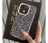 1 pièce Étui de téléphone à écran complet avec motif floral circulaire bleu en éléments de mode TPU bleu, compatible avec iPhone/téléphones, version internationale, pas la version nationale du printem
