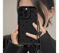 1 pièce Étui de téléphone à écran plein noir en forme de cœur à la mode, compatible avec 12/13 Pro Max, Honor X7, Galaxy A56 5G, Infinix Smart 8, Infinix Hot 40i, Spark 20, Spark 20C, Spark Go 2024, R