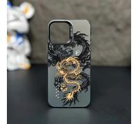 1 pièce Étui de téléphone à finition mate avec élément du roi dragon chinois noir et or, personnalisé compatible avec 16 Pro Max, 17/16/15/14 Plus, 13/12/11 et séries IPhone X/XS,iPhone 12,iPhone 12 P