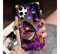 1 pièce Étui de téléphone à la mode anti-chute avec motif papillon violet, compatible avec 17 Pro Max/17 Air/16 Pro Max/15ProMax/15/14 Plus/14PM/14/13/12/11/XR et Galaxy S25 FE/A17/A07/Redmi Note /Rea