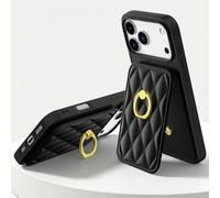 1 pièce Étui de téléphone à motif de diamant à la mode avec support de téléphone compatible avec iPhone 17 Pro Max/16 Pro Max/15 Pro Max/14 Pro Max, Étui de téléphone avec fente pour carte et support 