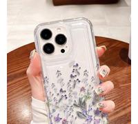 1 pièce Étui de téléphone à motif floral violet transparent avec coussin d'air antichoc en TPU à la mode, compatible avec iPhone 17, 16, 15, 14, 13, 12, 11 Pro Max, Série, version internationale, pas
