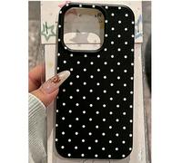 1 pièce Étui de téléphone à texture de cuir avec motif imprimé UV à pois noirs IPhone X/XS,iPhone 12,iPhone 12 Pro,iPhone 12 Pro Max,Galaxy S21,Galaxy S21 Plus,Galaxy S21 Ultra,Iphone 13,Galaxy A32 4G
