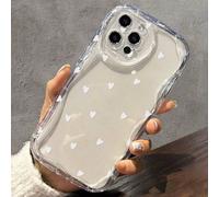 1 pièce Étui de téléphone anti-chute à couverture intégrale avec design vague 3D transparent en forme de cœur blanc minimaliste et mignon. Compatible avec les téléphones /Spark/Infinix/OPPO Galaxy A11