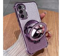 1 pièce Étui de téléphone anti-chute à quatre coins avec paillettes et support miroir, étui de téléphone le plus vendu en 2026, compatible avec Honor X9C/X9B/X9A/X9/X8B/X8A/X8/X7B/X7A/X7/X5B/X6S/X6A/X