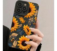 1 pièce Étui de téléphone anti-chute TPU mat à motif tournesol compatible avec iPhone 17 Pro Max, 11, 15 Pro Max, 14 Pro Max / Galaxy S25 FE, S24 Ultra, SAM A15, A25, A55, A56, A17 / Honor X6A, X7B, X