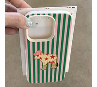 1 pièce Étui de téléphone antichoc à couverture intégrale en TPU avec imprimé vache à rayures blanches et étoiles, compatible avec Apple 17, 16, 15, 14, 13, 12, 11 Pro Max, Air et Série, version inter