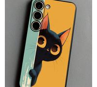 1 pièce Étui de téléphone avec chat qui regarde, coque de protection en TPU noir souple, résistante à l'usure et aux chocs, couverture complète, compatible avec Huawei Honor Galaxy A04e/A05s/A13/A14/A
