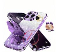 1 pièce Étui de téléphone avec design de lapin à double cœur pailleté dégradé, compatible avec Galaxy S21 Ultra 5G, 16 Pro Max, Spark Go 2024/Infinix Smart 8, Edge 30, Redmi Note 14 Pro+ 5G, Honor 50 