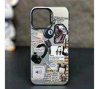 1 pièce Étui de téléphone avec motif d'élément de musique rock, étui de téléphone mat givré créatif antichoc. Cadeau de vacances pour les enfants. Compatible avec 7/8/X/XS/XR/11/12/13/14/15/16 Pro Max