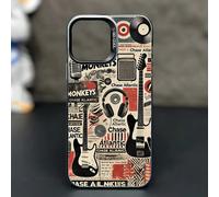 1 pièce Étui de téléphone avec motif d'élément de musique rock, étui de téléphone mat givré créatif et antichoc. Cadeau de vacances pour les enfants. Compatible avec 7/8/X/XS/XR/11/12/13/14/15/16 Pro 