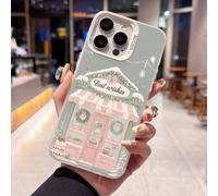 1 pièce Étui de téléphone blanc à la mode avec motif de flocon de neige moelleux pour Noël, offrant une protection intégrale antichoc et résistante aux rayures, convenant à une utilisation quotidienne