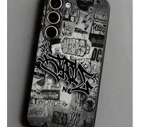 1 pièce Étui de téléphone créatif avec graffiti, coque de protection en TPU souple noir, résistant aux rayures et aux chutes, compatible avec Huawei Honor, Galaxy série A/S, 6A/7A/8A, 12T/13T/14T [Ver