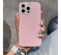 1 pièce Étui de téléphone de luxe discret à la mode IMD avec paillettes roses brillantes, sequins et protection d'objectif à grand trou rose/beige/noir/bleu brillant, étui de téléphone anti-chute en T