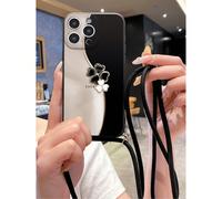 1 pièce Étui de téléphone de luxe minimaliste premium avec motif de trèfle à quatre feuilles, avec sangle d'épaule réglable et corde de chanvre pour Android S25Ultra S24Ultra S23Ultra S22Ultra/Redmi12