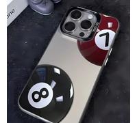 1 pièce Étui de téléphone de mode Éléments de billard noirs de luxe. Design graphique de billard unique et à la mode. Étui de protection anti-dérapant, résistant aux traces de doigts, en noir mat. Com
