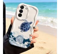 1 pièce Étui de téléphone de nouveauté avec éléments de l'océan bleu, étui de protection d'écran en forme de vague de coquillage bleu créatif compatible avec Apple 7/8/X/XR/XSMAX/11/12/13/14/15/16/17
