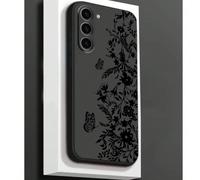 1 pièce Étui de téléphone design fleur et papillon créatif, coque de protection souple en TPU noir, compatible avec Huawei Honor, Série Galaxy A/S, 6A/7A/8A, 12T/13T/14T, version internationale, pas l