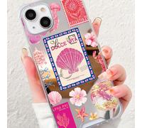 1 pièce Étui de téléphone en acrylique miroir avec design esthétique à la mode, nœud papillon, boule disco, tortue, coquillage, étoile de mer, méduse, fleur rose, décoration de nœud, convient pour iPh